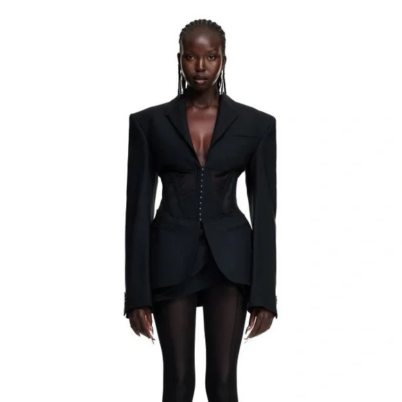 RARE LIMITED MUGLER H&M Corset Style Wool Jacket Blazer